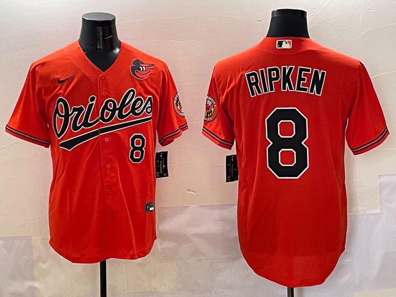 Men Baltimore Orioles #8 Ripken Orange Game 2025 Nike MLB Jersey style 5095->baltimore orioles->MLB Jersey